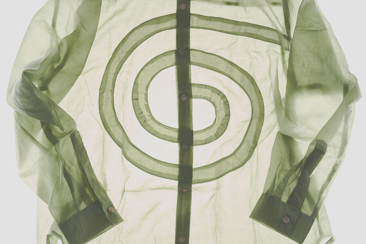 Spiral Sheer Shirt in Jade — view 3
