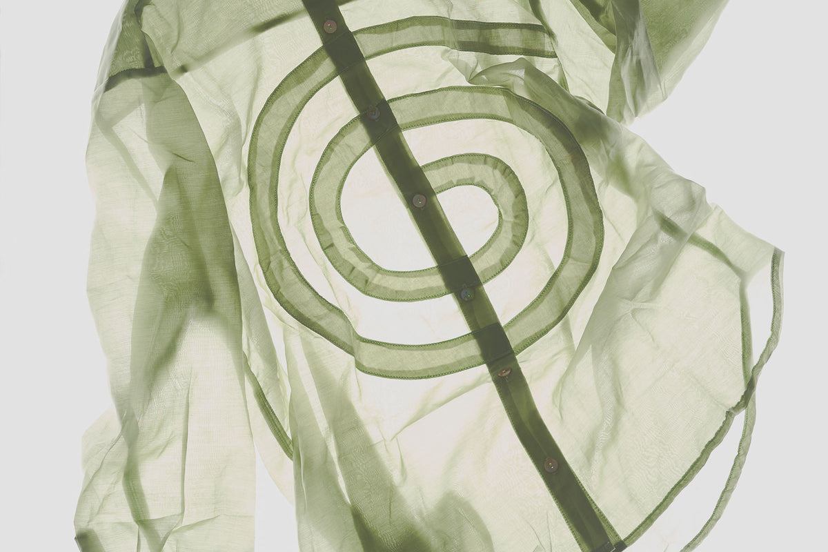 Spiral Sheer Shirt in Jade — view 4