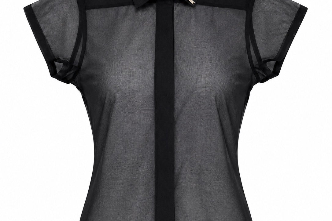 COLLARED SHEER SHIRT