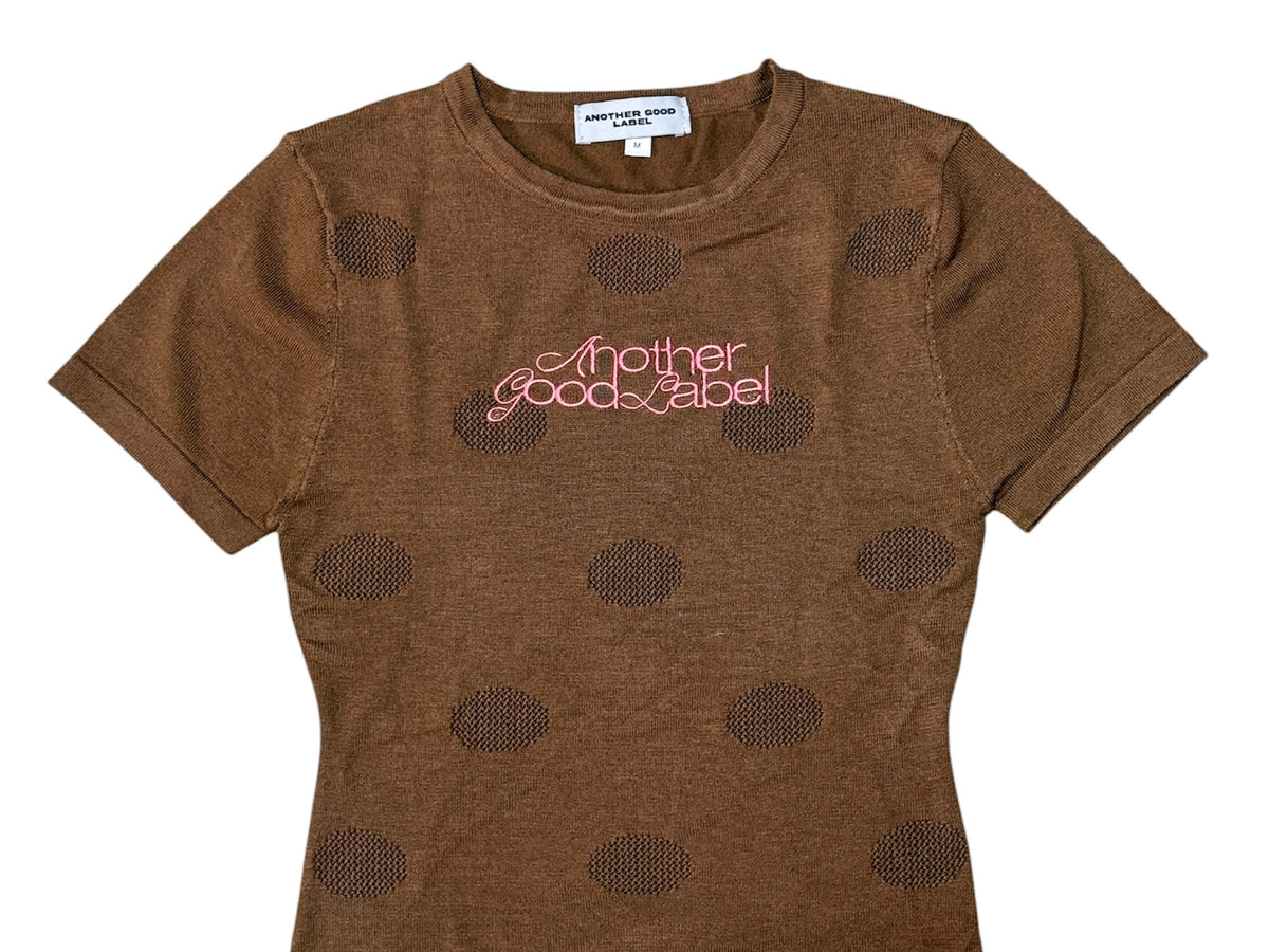 Polka Dots Knit-tee in Cocoa Latte