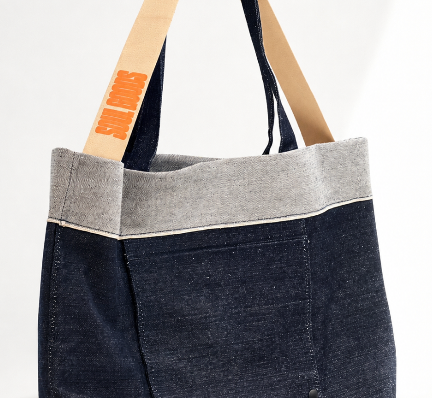 Soul goods denim tote - Khaki strap