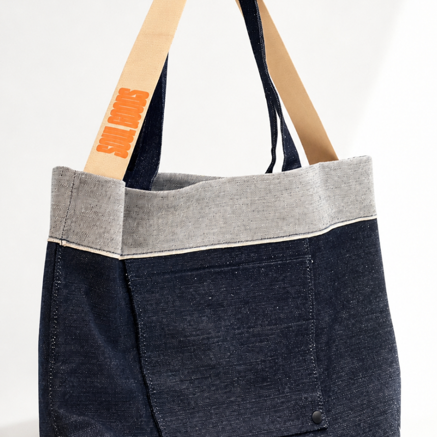 Soul goods denim tote - Khaki strap