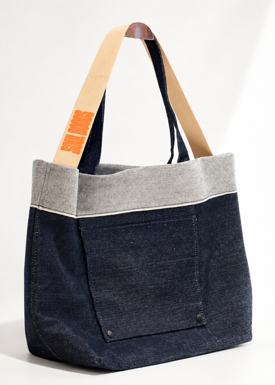 Soul goods denim tote - Khaki strap
